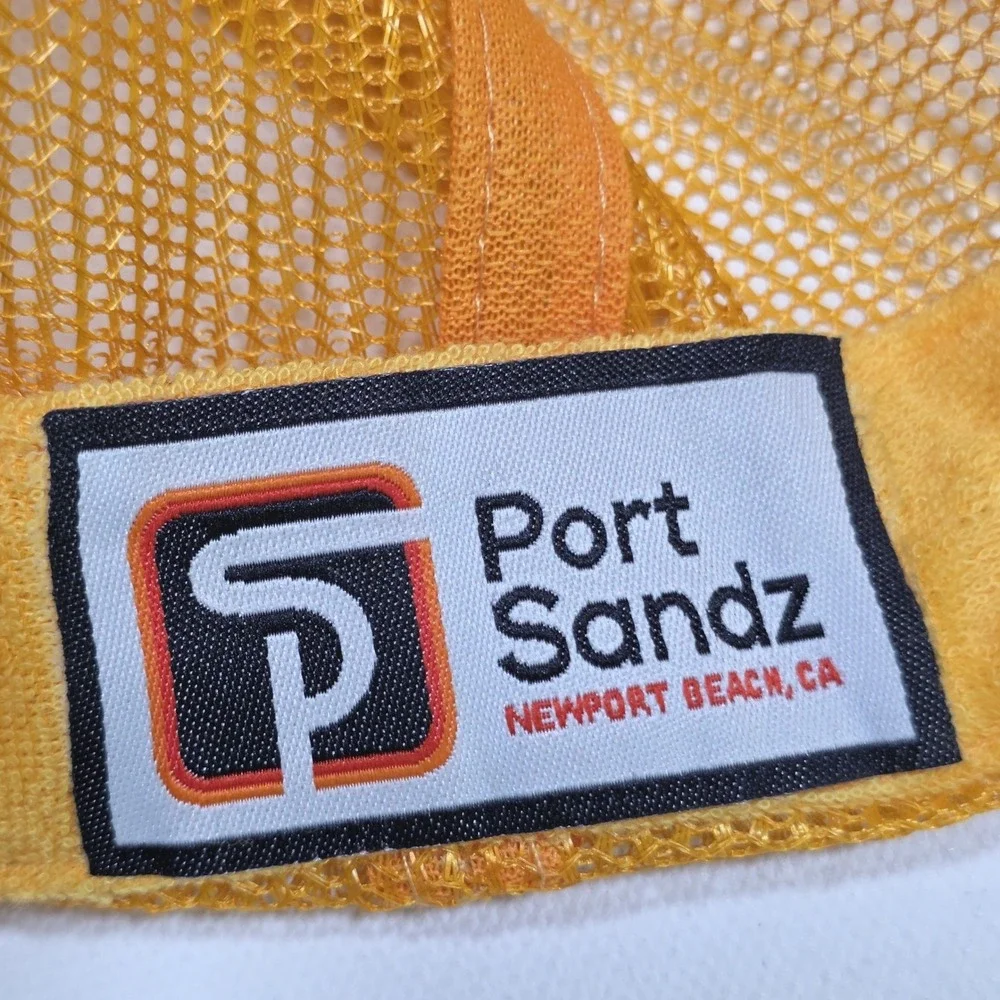 Port Sandz Trucker Hat Surfer Mustard Yellow Ciao Patch Mesh Snapback Cap Surf